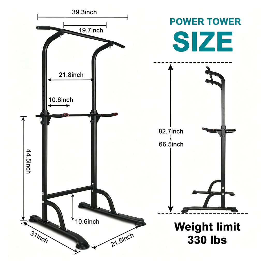 Sport Power Tower Workout Dip Station Pull Up Bar