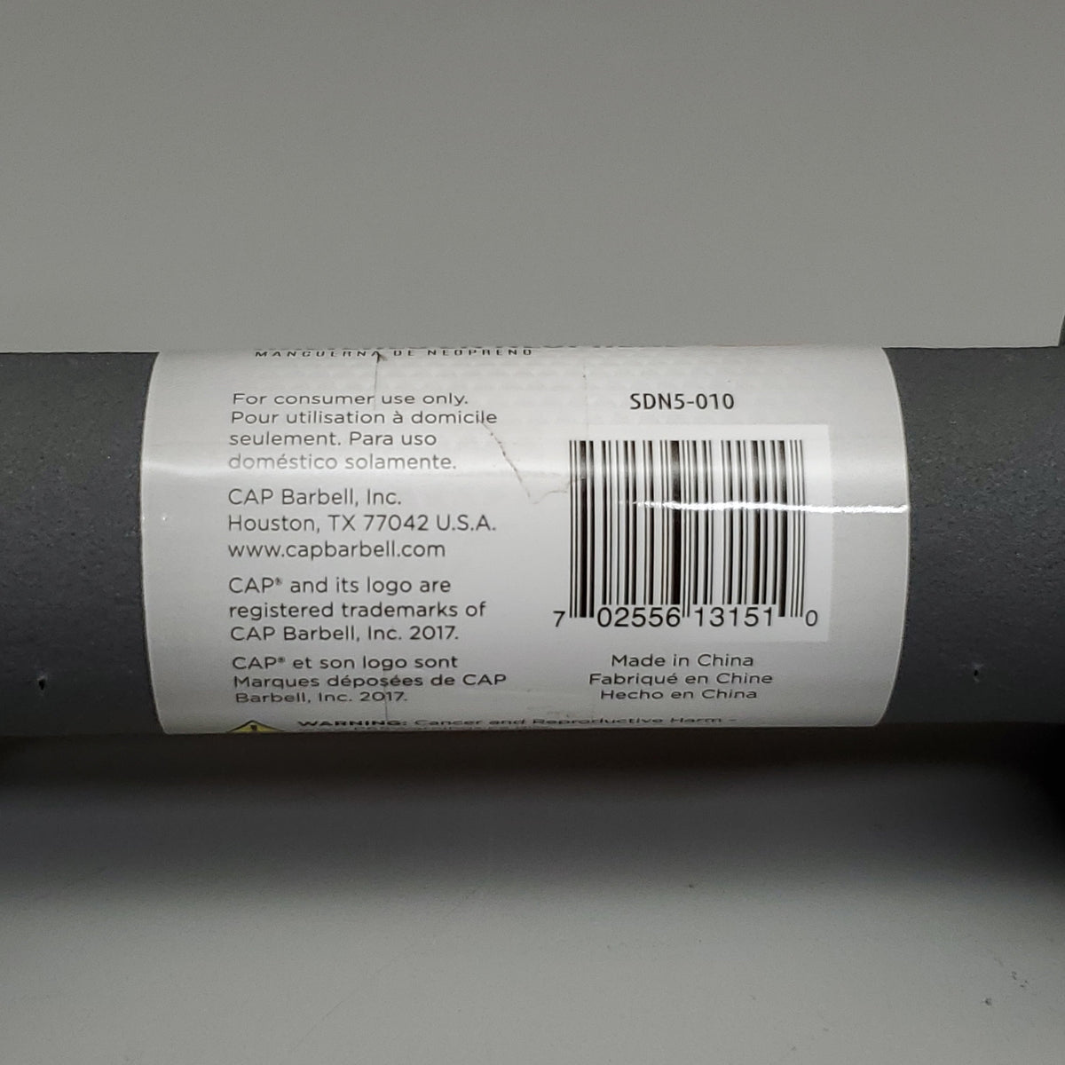 CAP (2 PACK) Neoprene Coated Dumbbells 10 lbs Each Grey SDN5-010 (New)