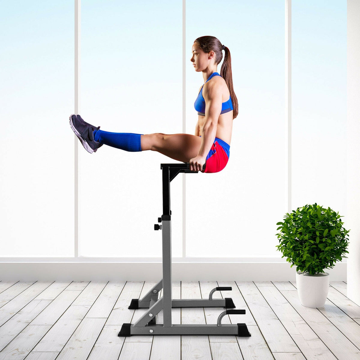 Adjustable Dip Bar with 10 Height Levels