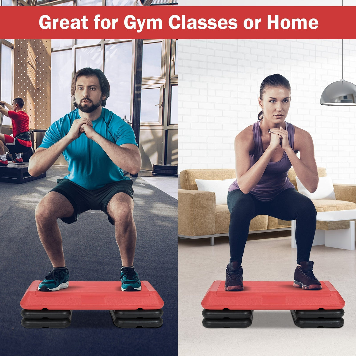 29 Inch Adjustable Workout Fitness Aerobic Stepper Exercise Platform