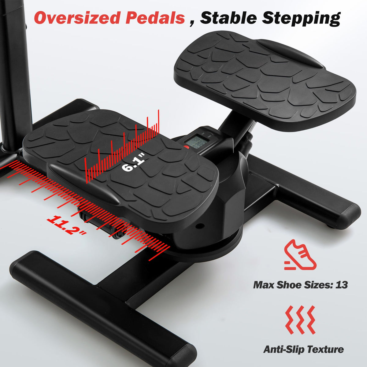 Steppers for Exercise Twist Stair Stepper Workout Equipmen-Black