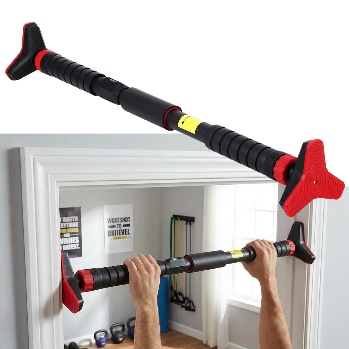 Barra Dominadas Puerta Ajustable Sin Tornillos | HiMISS | Carga 440 Lbs