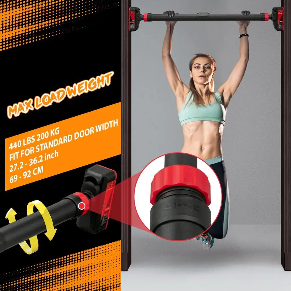 Barra Dominadas Puerta Ajustable Sin Tornillos | HiMISS | Carga 440 Lbs