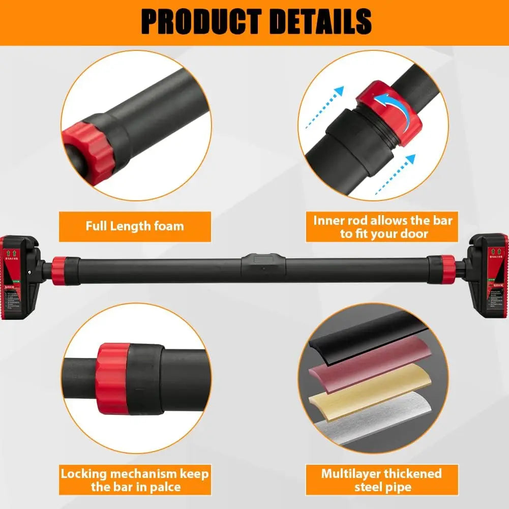 Barra Dominadas Puerta Ajustable Sin Tornillos | HiMISS | Carga 440 Lbs